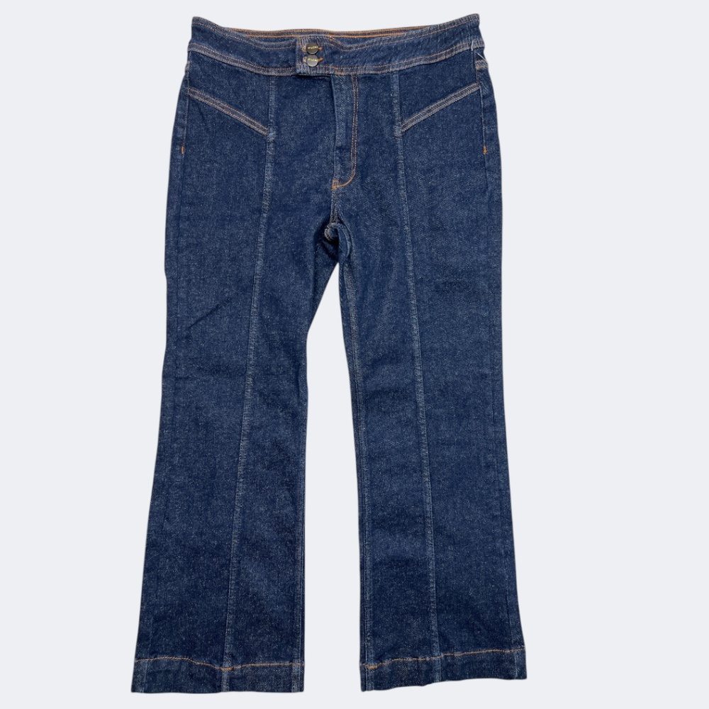 Pilcro Front Seamed Bootcut Jeans Womens 34P Blue Stretch Denim Two Button